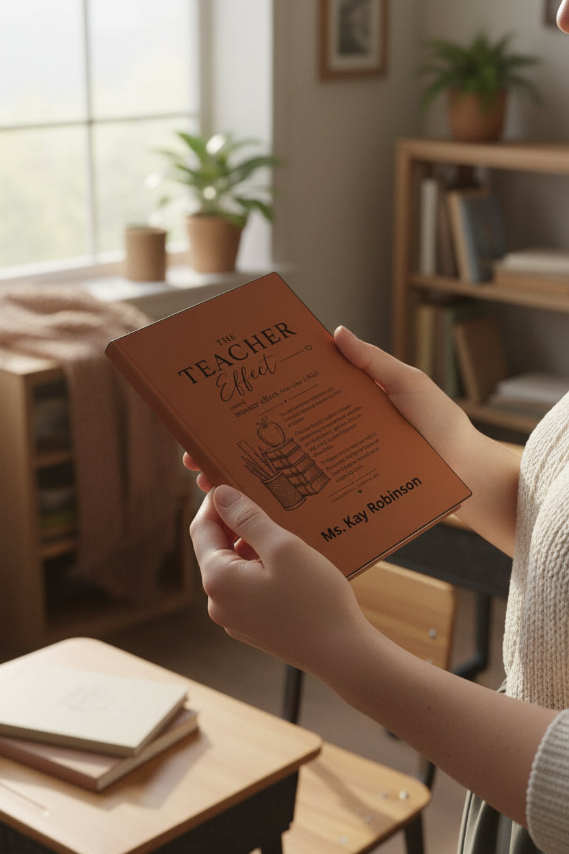 Teacher Effect Vegan Leather Journal — Personalized Engraved Teacher Gift