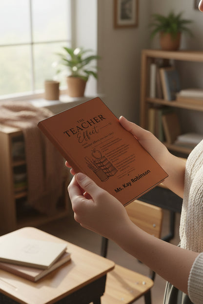 Teacher Effect Vegan Leather Journal — Personalized Engraved Teacher Gift