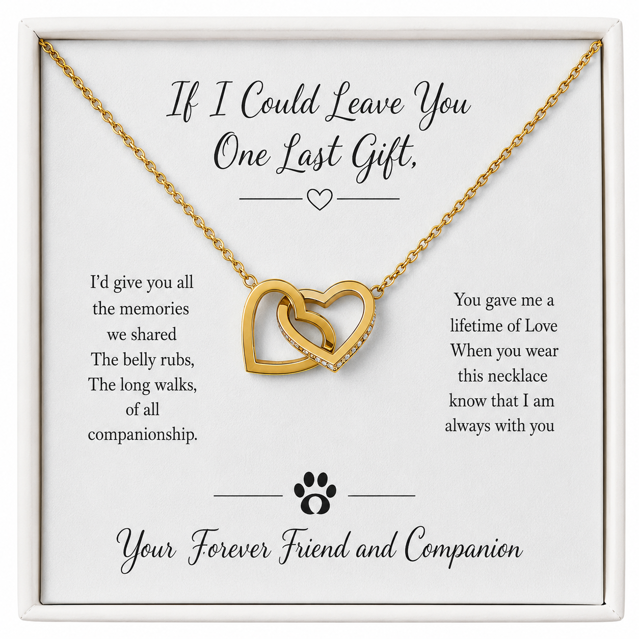 Forever Friend and Companion Interlocking Hearts Necklace