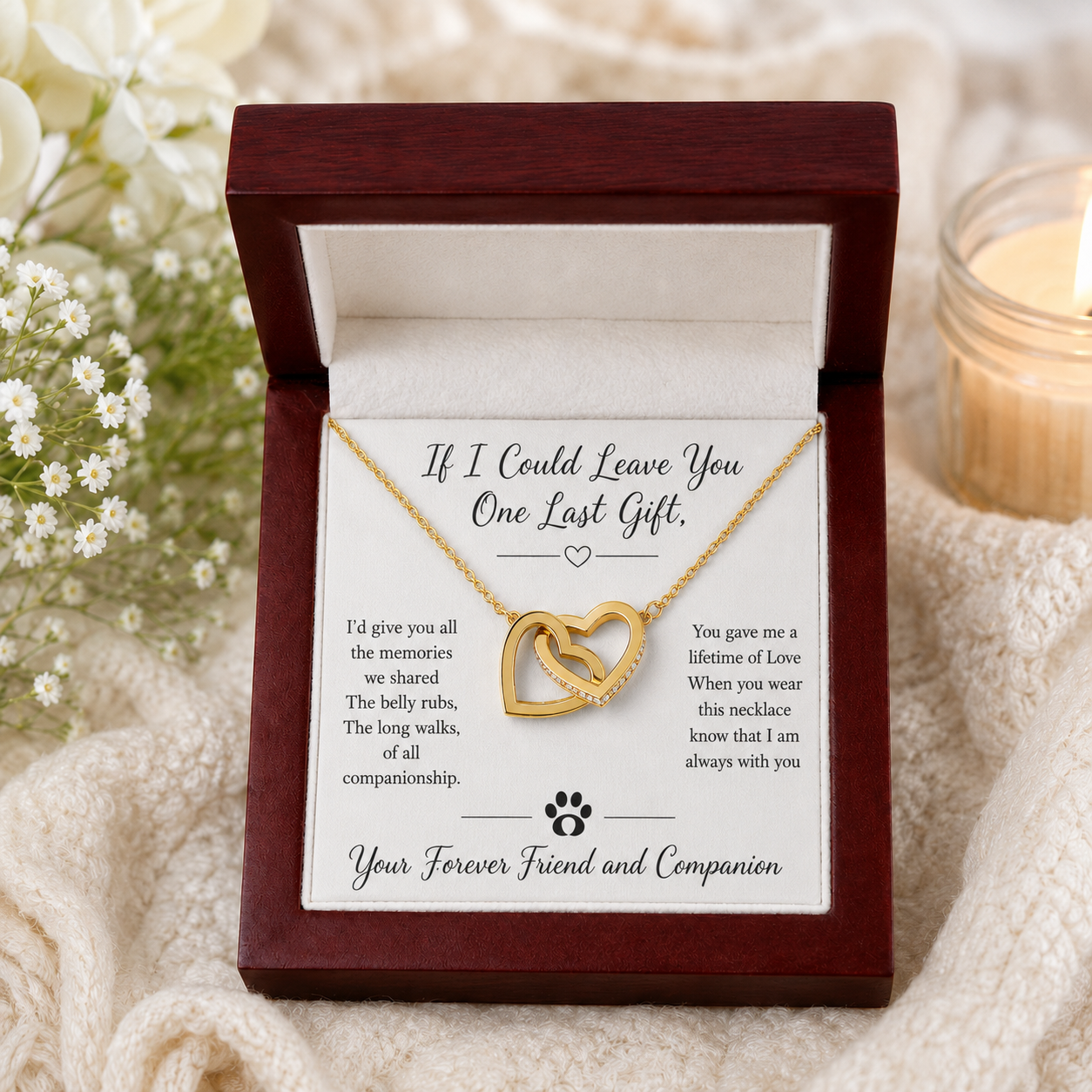 Forever Friend and Companion Interlocking Hearts Necklace