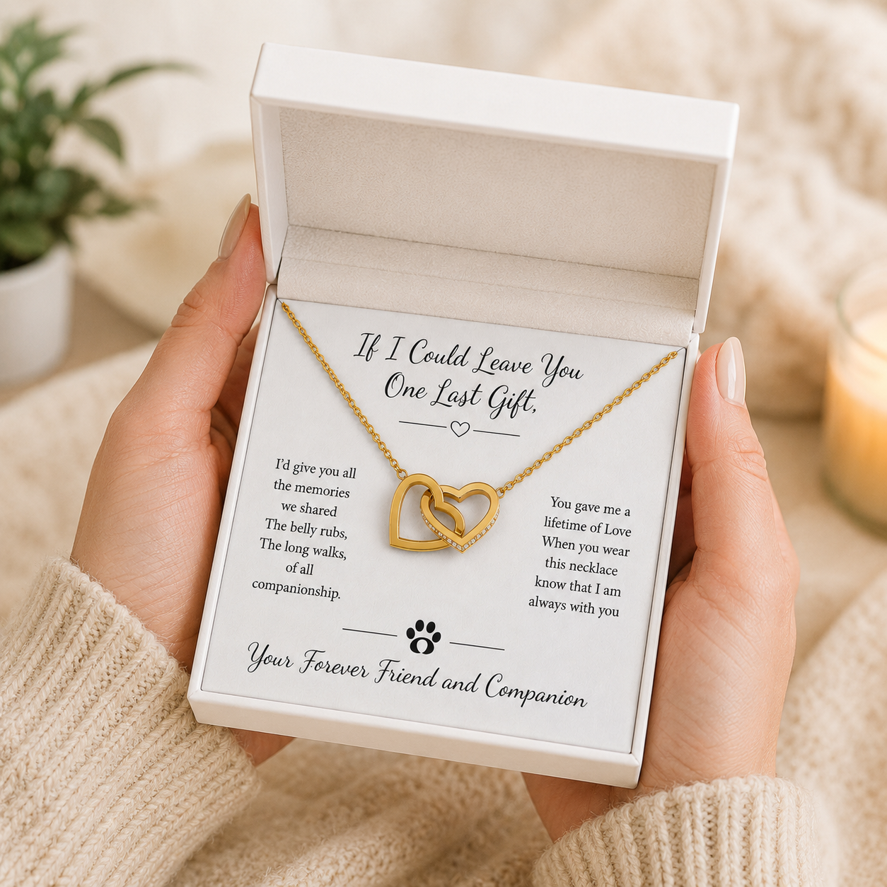 Forever Friend and Companion Interlocking Hearts Necklace