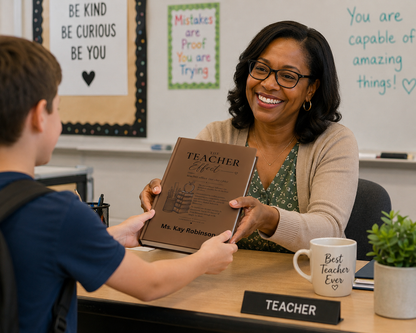 Teacher Effect Vegan Leather Journal — Personalized Engraved Teacher Gift